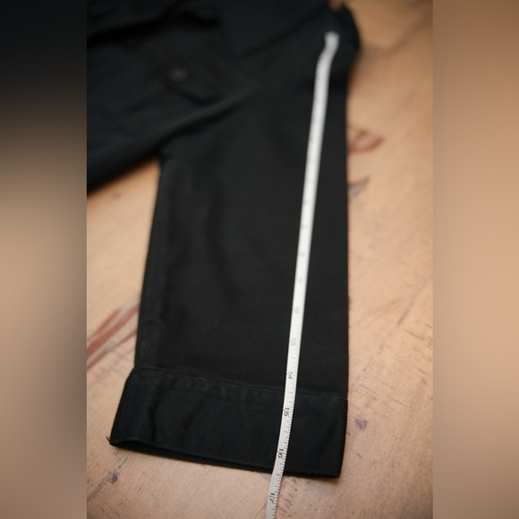 black chore coat / safari coat Alfred Sung army cargo jacket - Picture 8 of 10